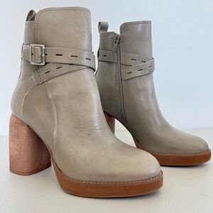 NEW LUCKY BRAND Natesa High-Heel Taupe Leather Bootie Size 7